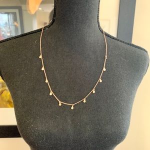 Rose gold disc necklace 24” drop